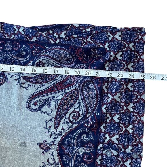 DRESSBARN CARDIGAN SWEATER FLORAL PAISLEY 3/4 SLEEVE STRETCHY WOMEN'S 1X GRAY - Picture 8 of 8